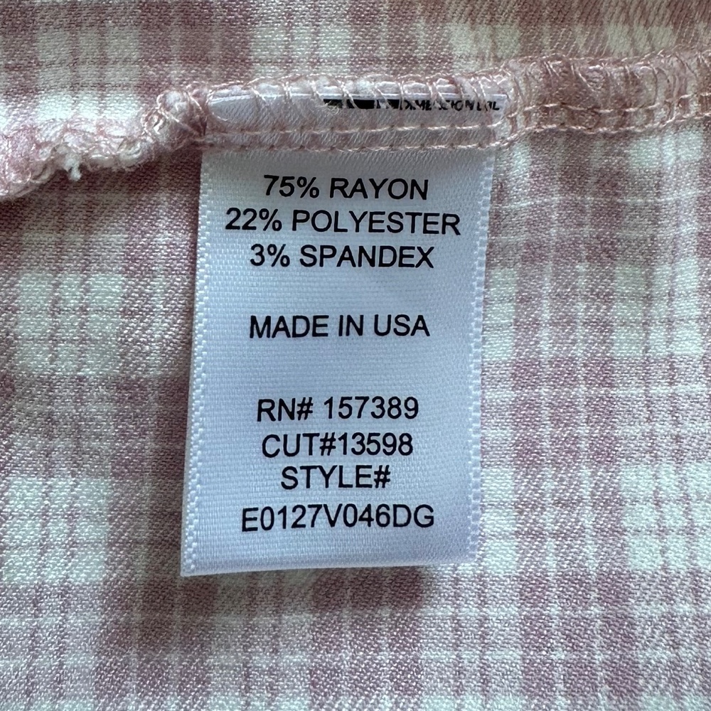 Dry Goods Originality NWOT Strappy Pink & Creme Plaid Dress (S) - Picture 9 of 10